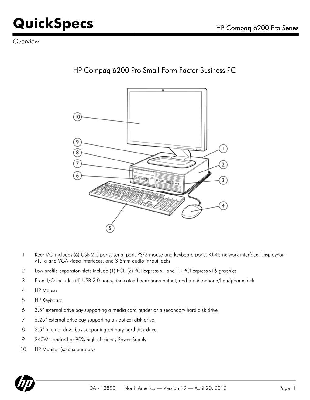 HP Compaq 6200 Pro Series Overview