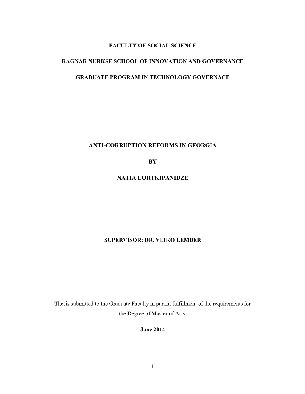 Anti-Corruption Reforms in Georgia by Natia