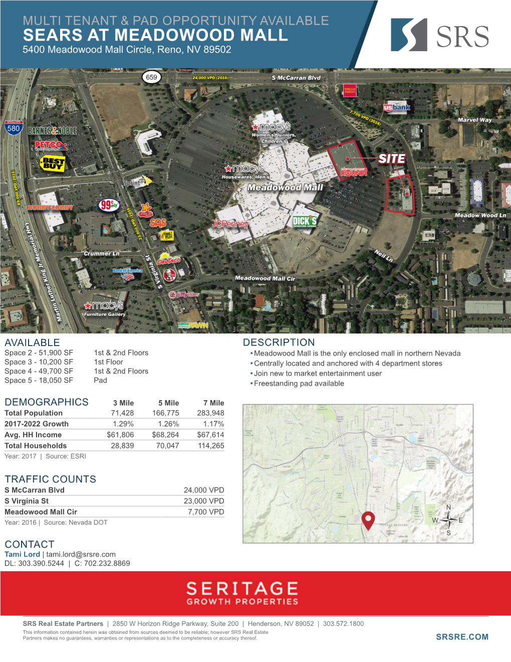 SEARS at MEADOWOOD MALL 5400 Meadowood Mall Circle, Reno, NV 89502