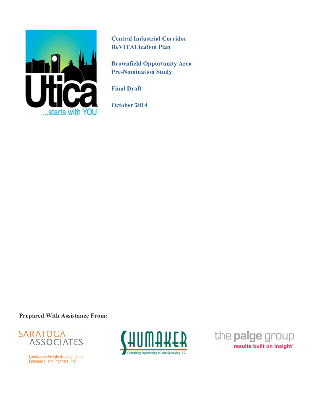 Central Industrial Corridor Revitalization Plan Brownfield Opportunity Area Pre-Nomination Study