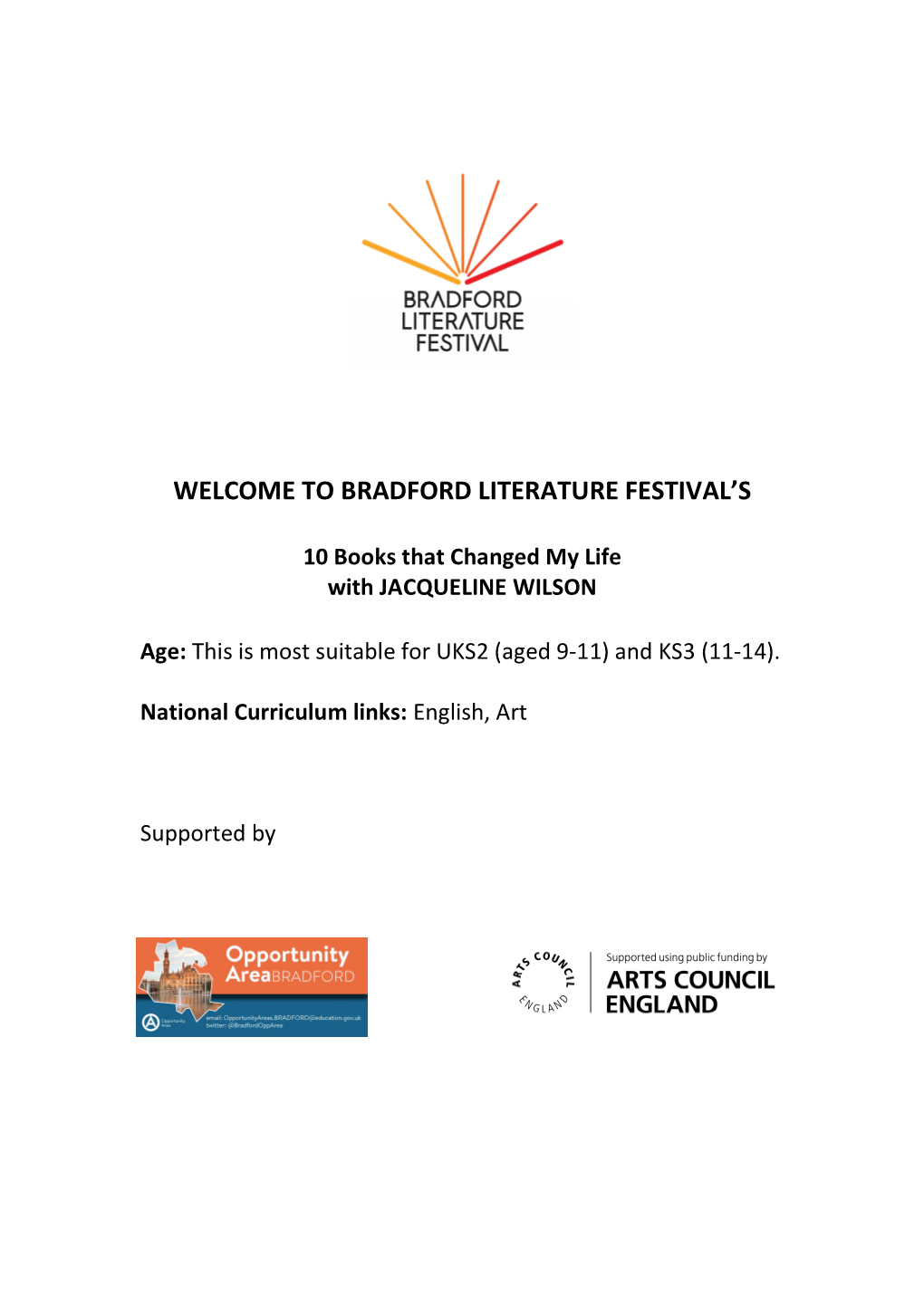 Welcome to Bradford Literature Festival's