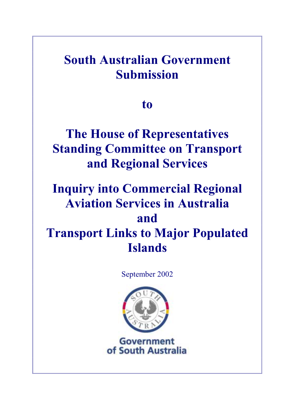 South Australian Government Submission