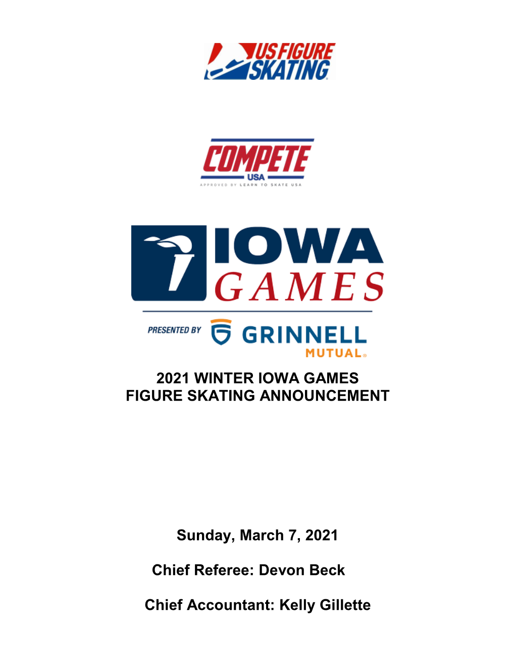 2021 Winter Iowa Games Figure Skating Announcement