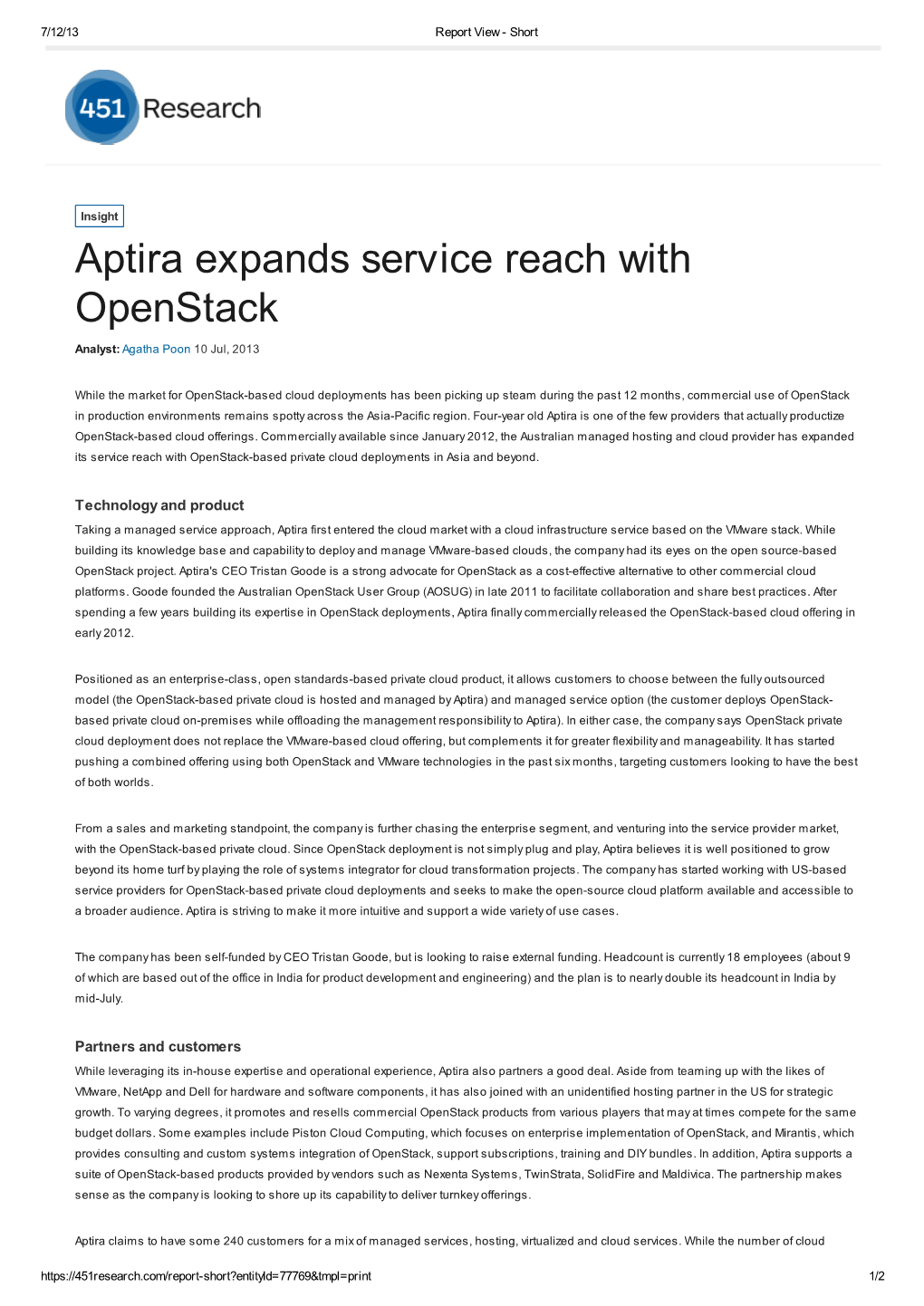 Aptira Expands Service Reach with Openstack