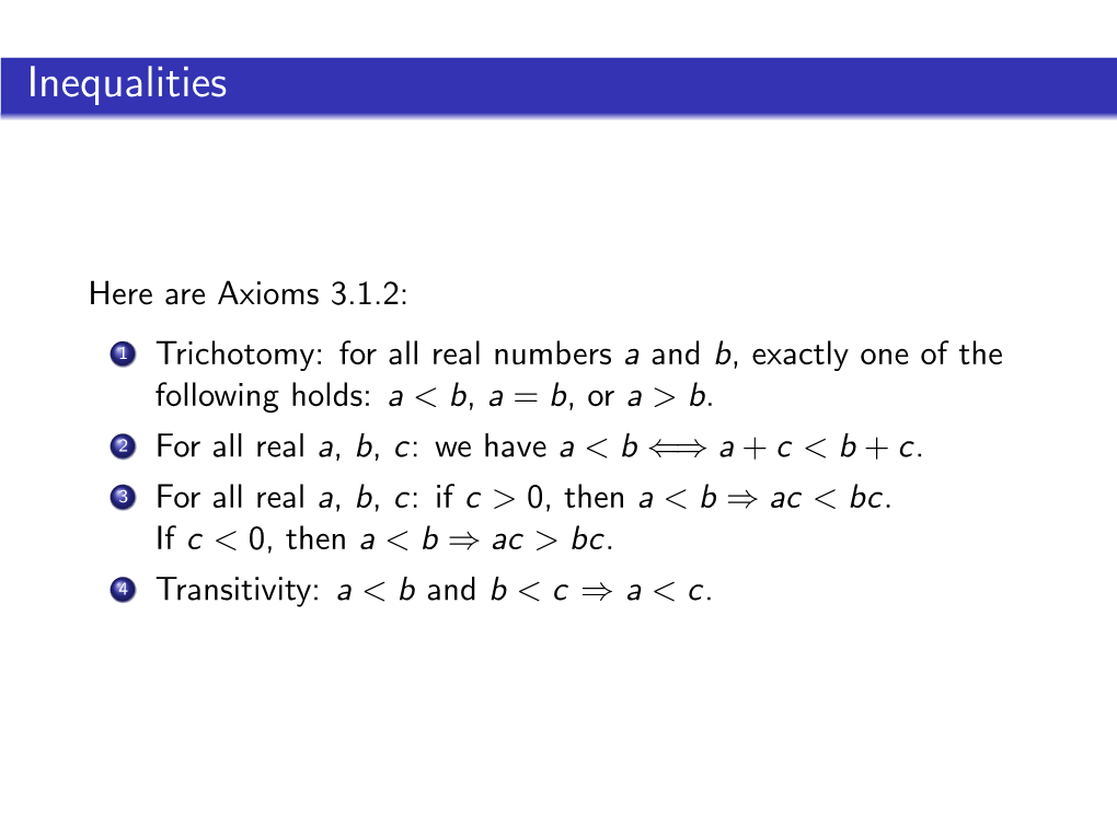 Inequalities