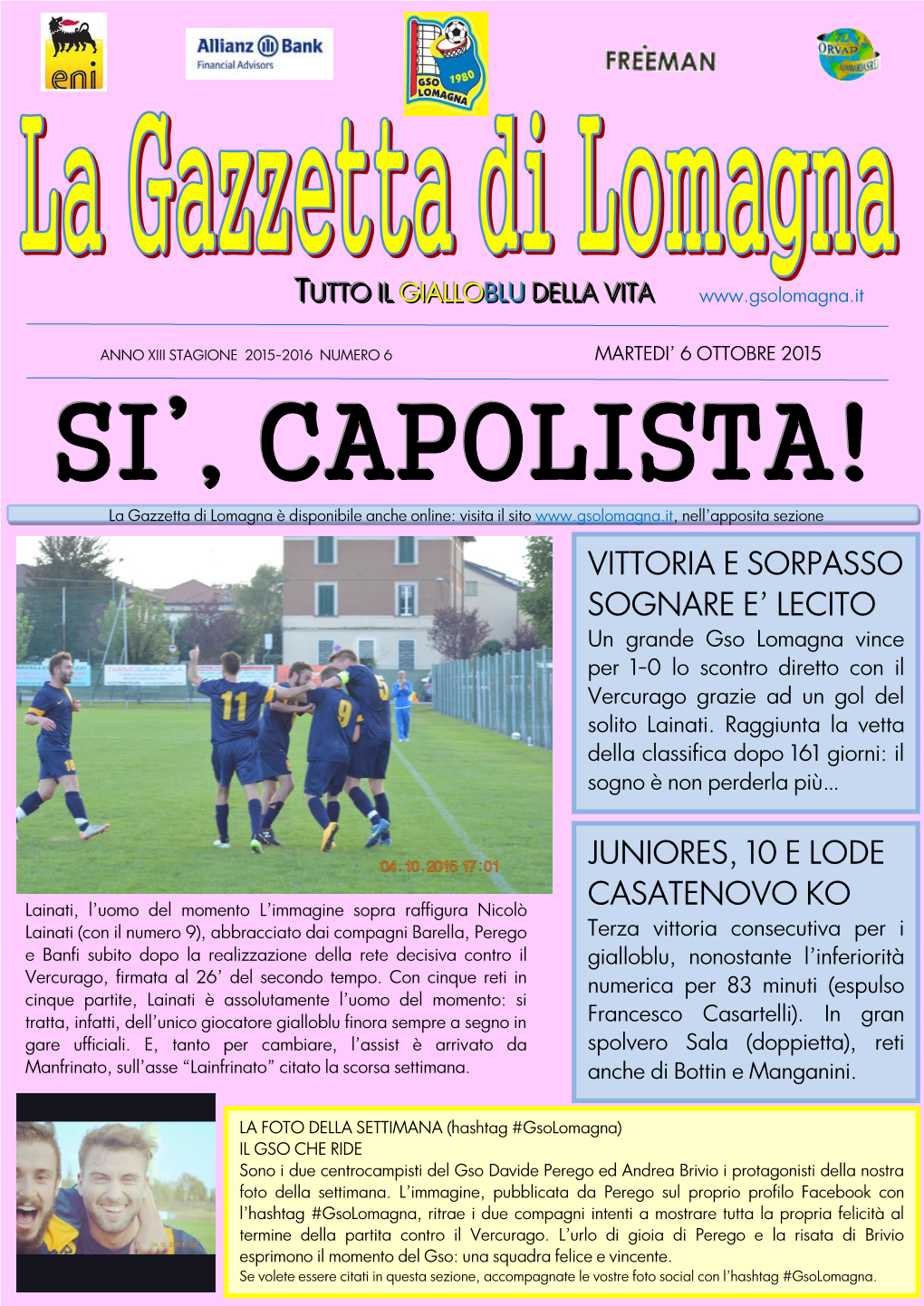 La Gazzetta Di Lomagna #6 6 10 15