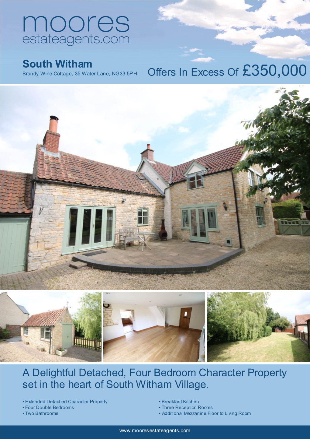 South Witham Brandy Wine Cottage, 35 Water Lane, NG33 5PH Offers in Excess of £350,000