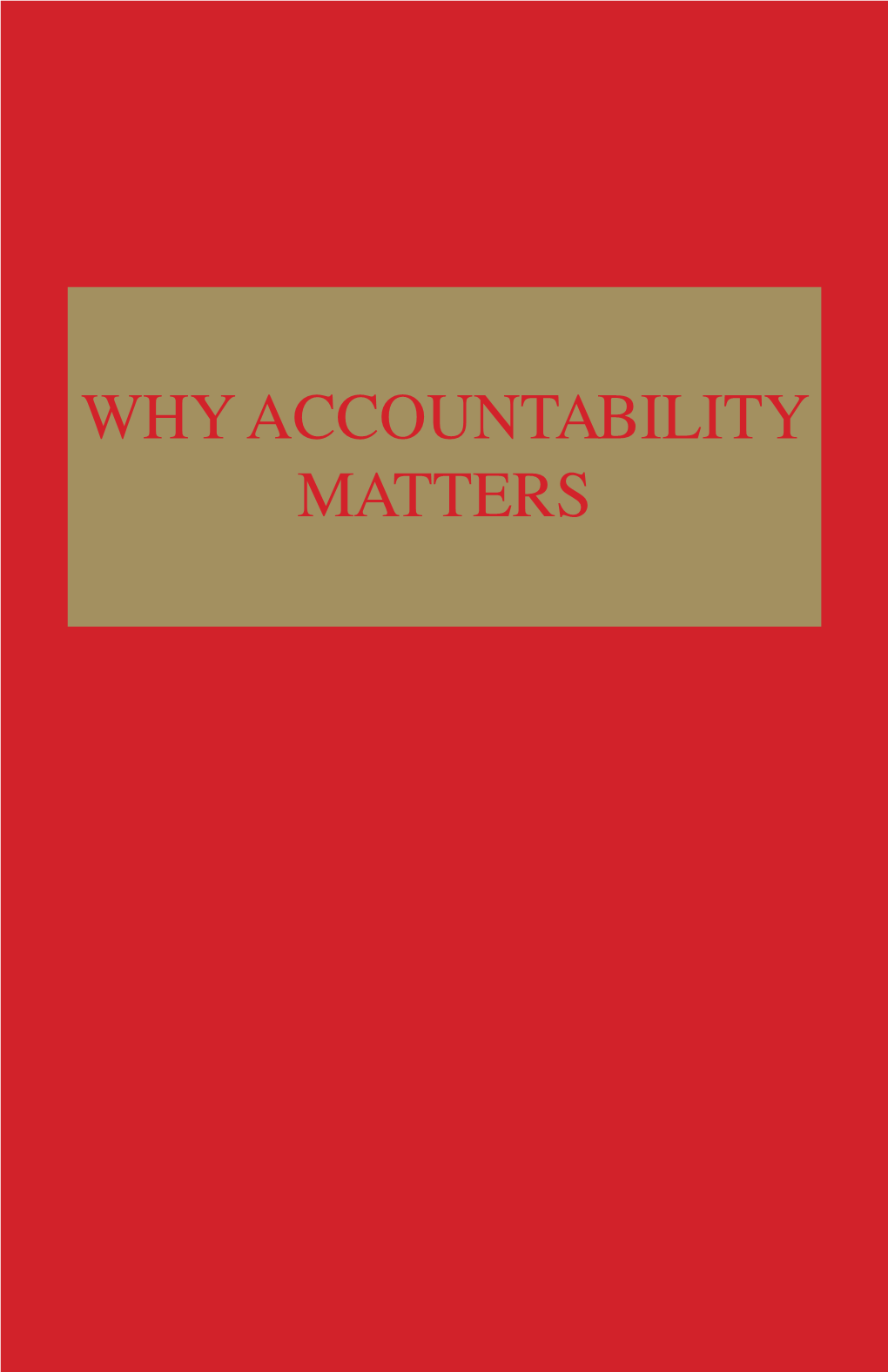 Why Accountability Matters