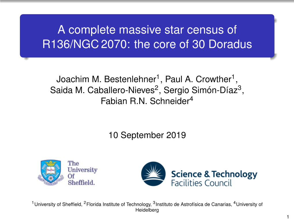 A Complete Massive Star Census of R136/NGC2070: the Core of 30