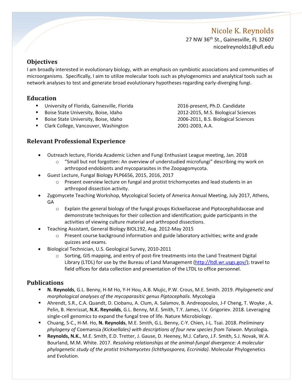 Chronological Resume