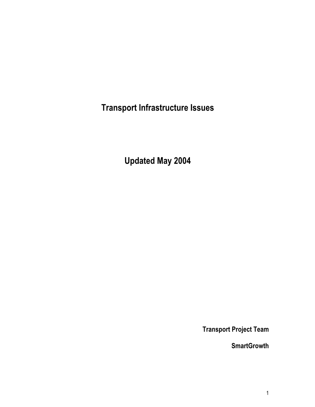 Transport Infrastructure Issues