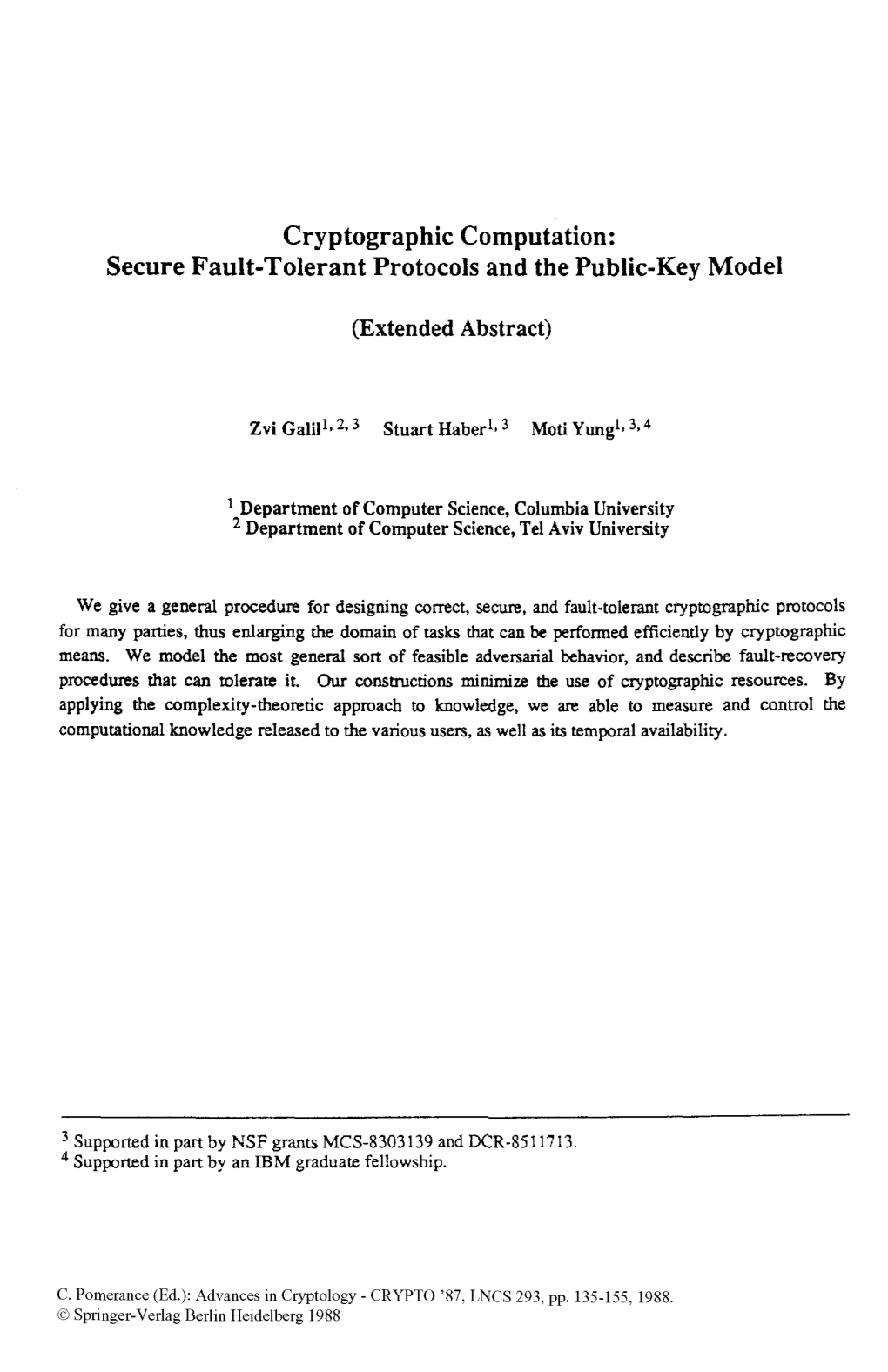 Secure Fault-Tolerant Protocols and the Public-Key Model