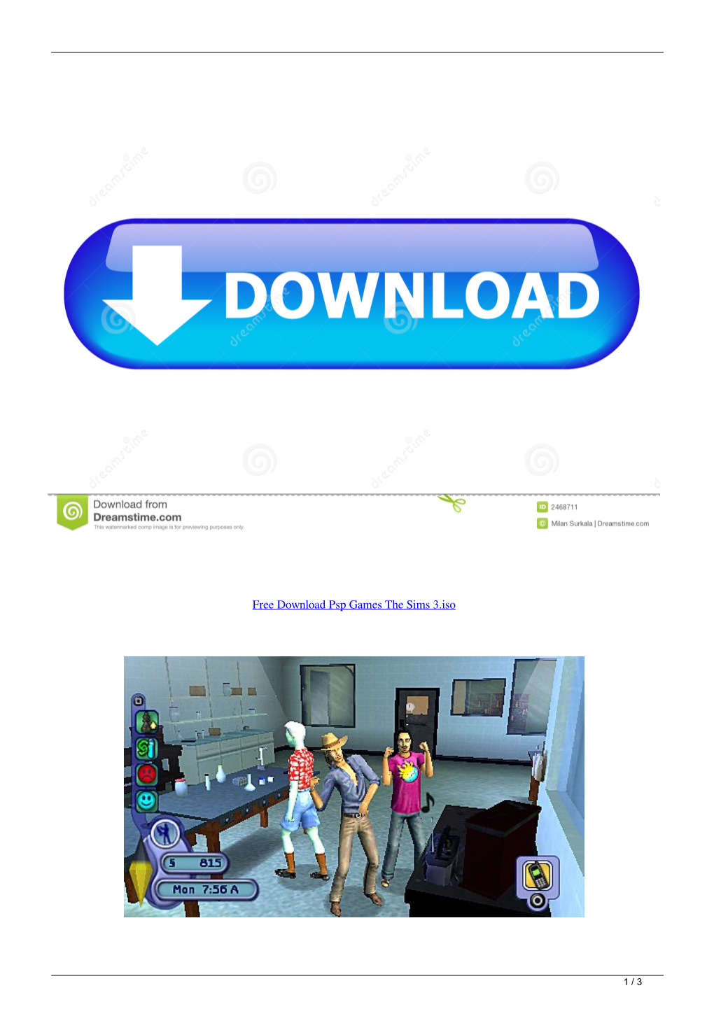 Free Download Psp Games the Sims 3Iso