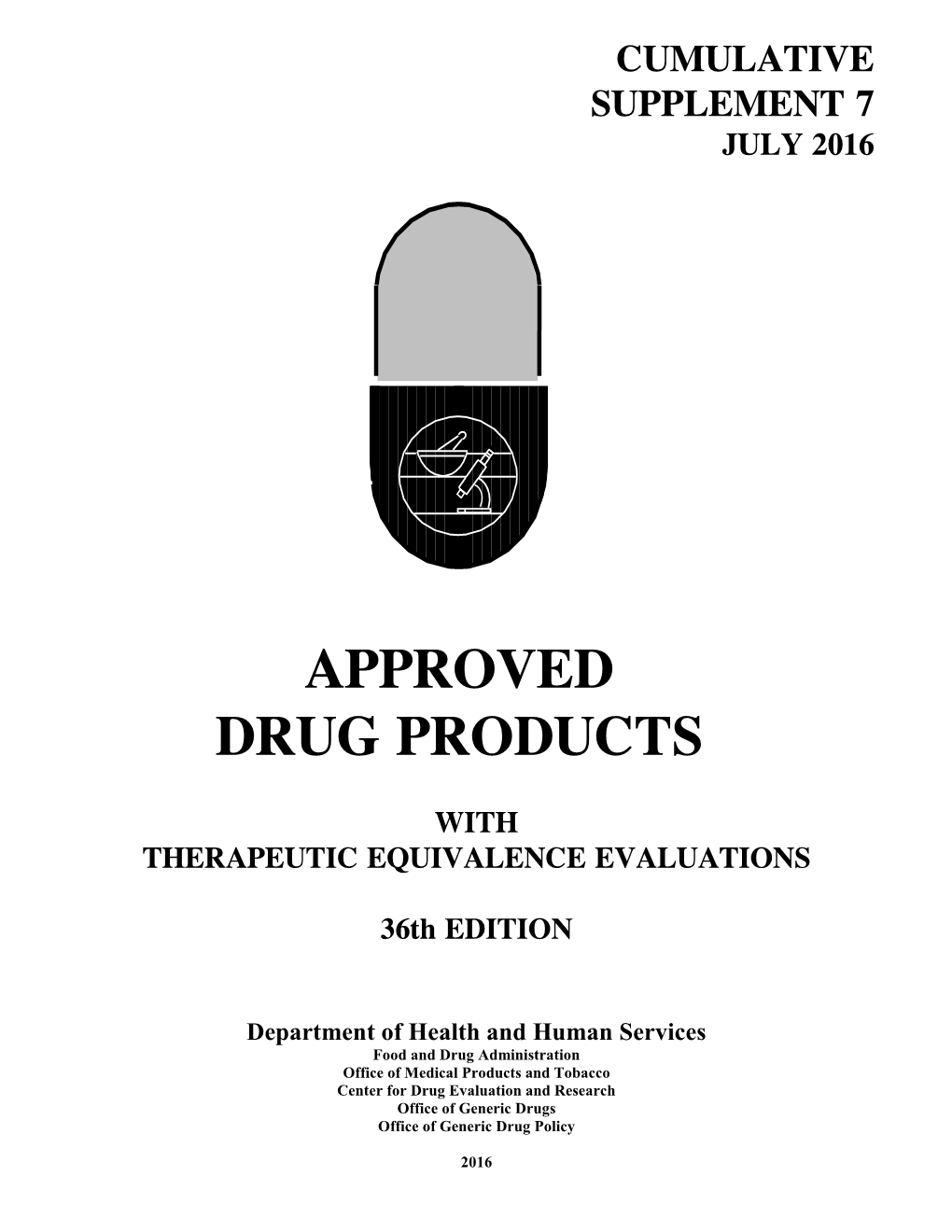 Orange Book Cumulative Supplement 7 July 2016