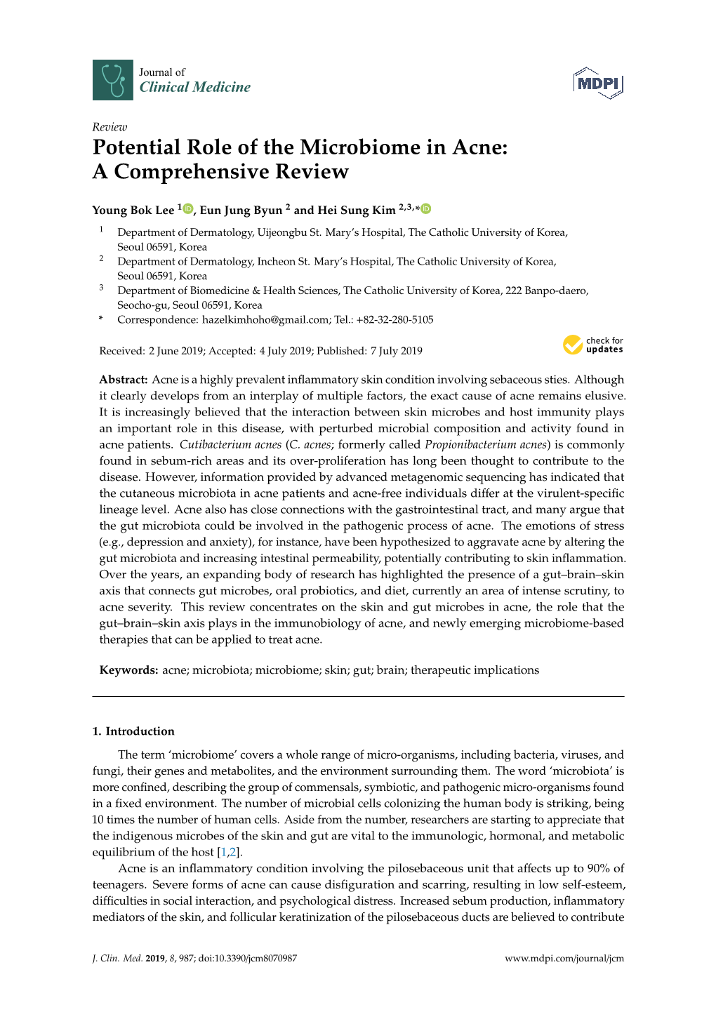 Potential Role of the Microbiome in Acne: a Comprehensive Review