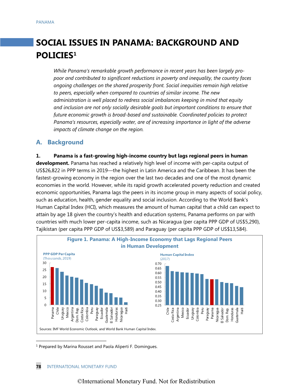 Social Issues in Panama: Background and Policies1