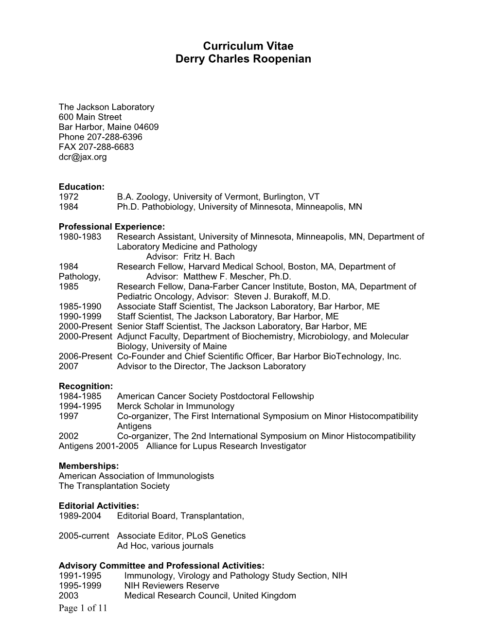 Curriculum Vitae s158