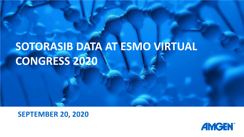 Sotorasib Data at Esmo Virtual Congress 2020