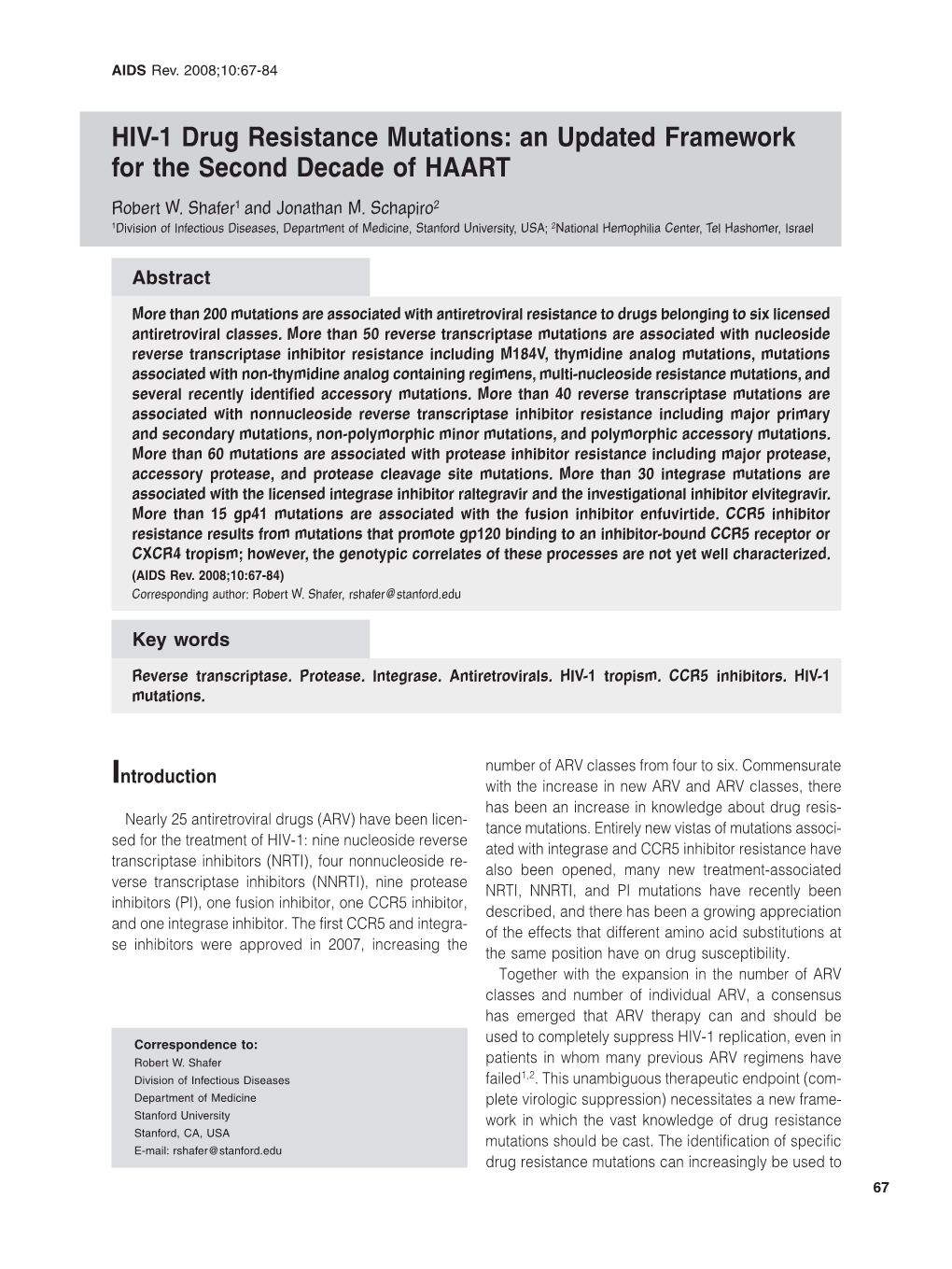 HIV-1 Drug Resistance Mutations in the Second Decade of HAART