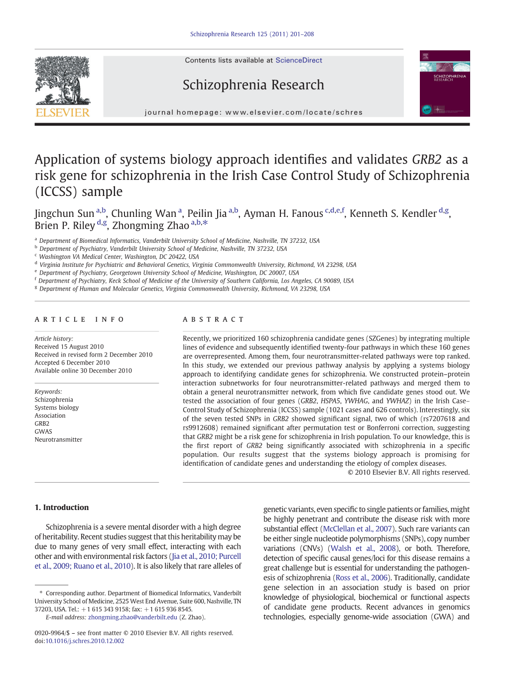 Schizophrenia Research 125 (2011) 201–208