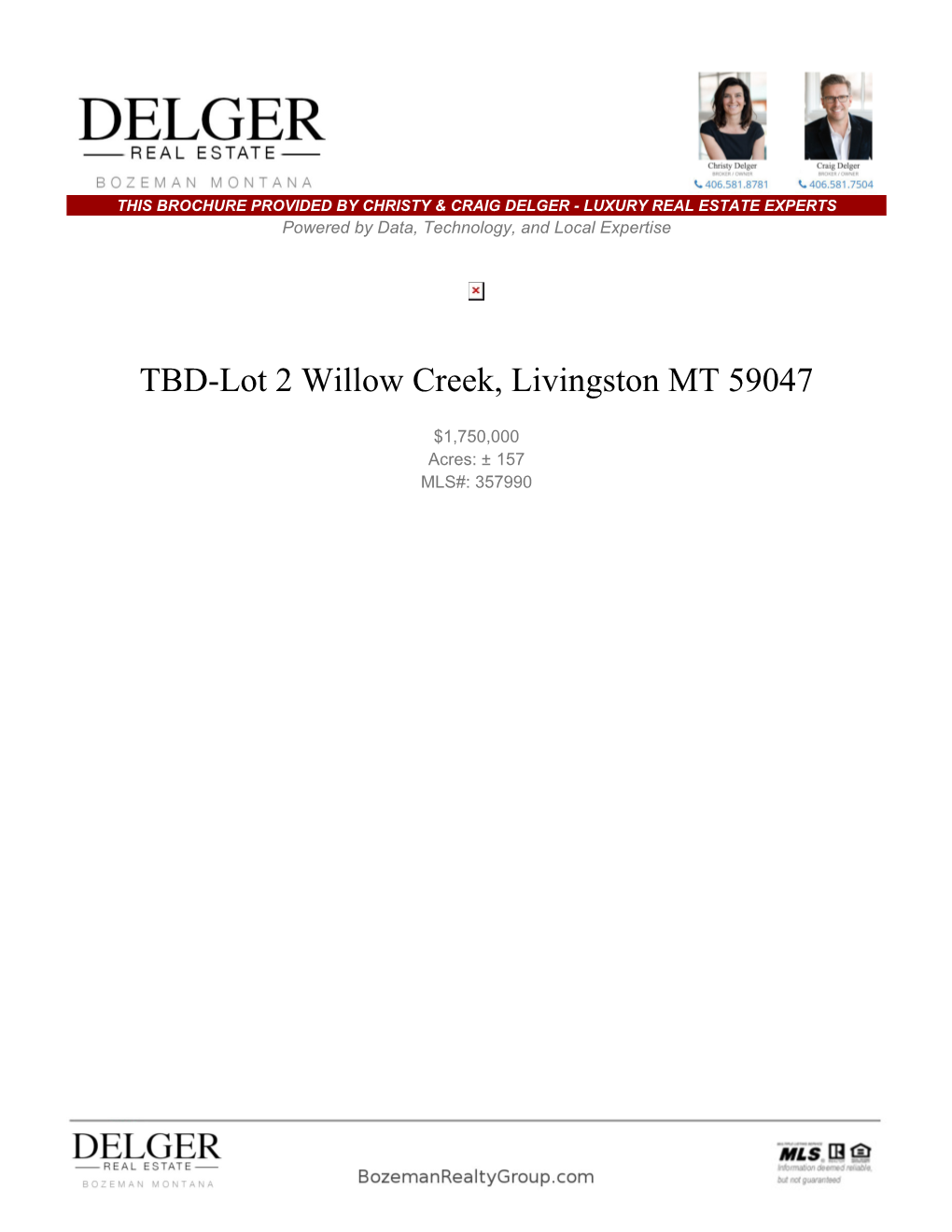 TBD-Lot 2 Willow Creek, Livingston MT 59047