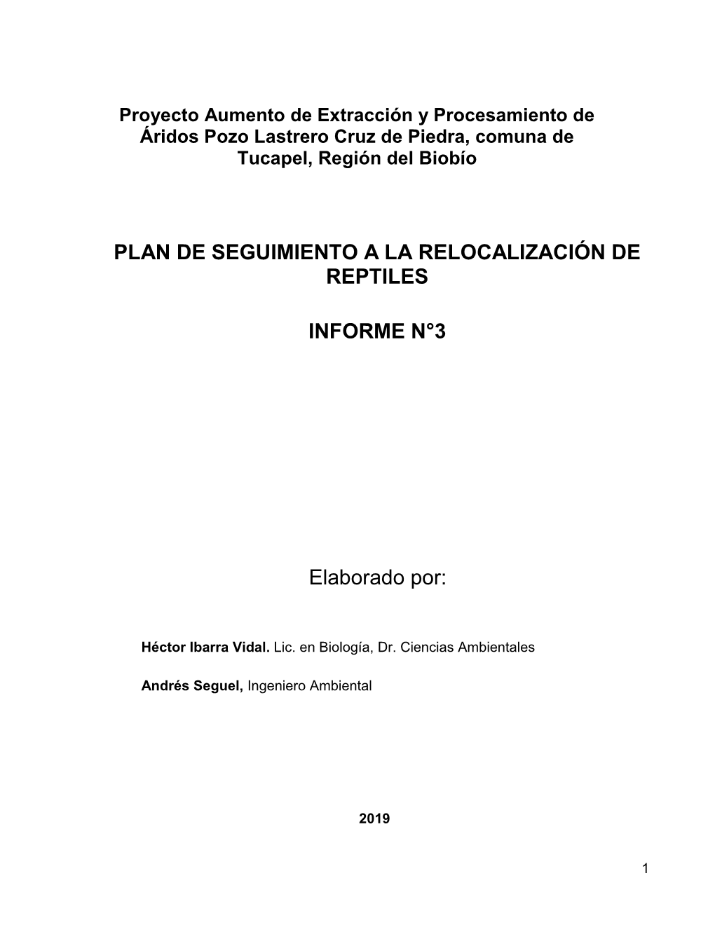 Plan De Seguimiento a La Relocalización De Reptiles