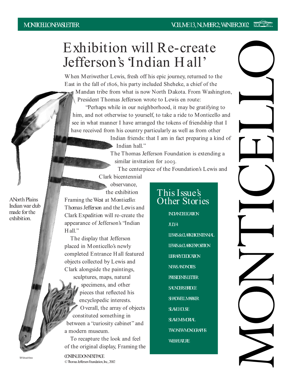 Exhibition Will Recreate Jefferson's Indian Hall