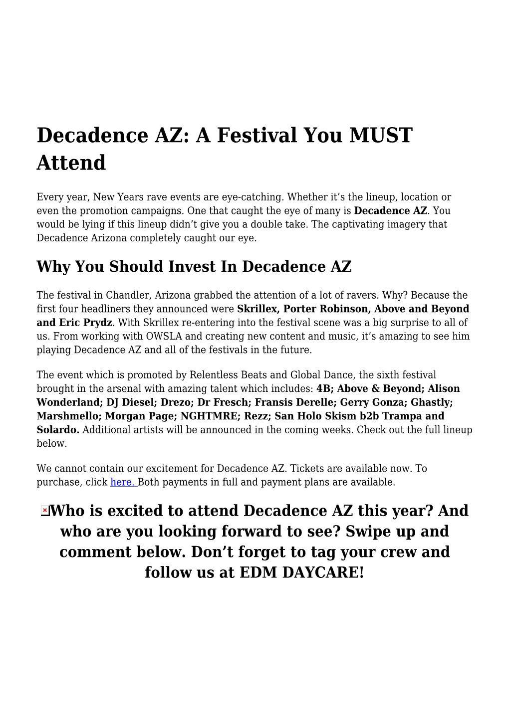 Decadence AZ: a Festival You MUST Attend