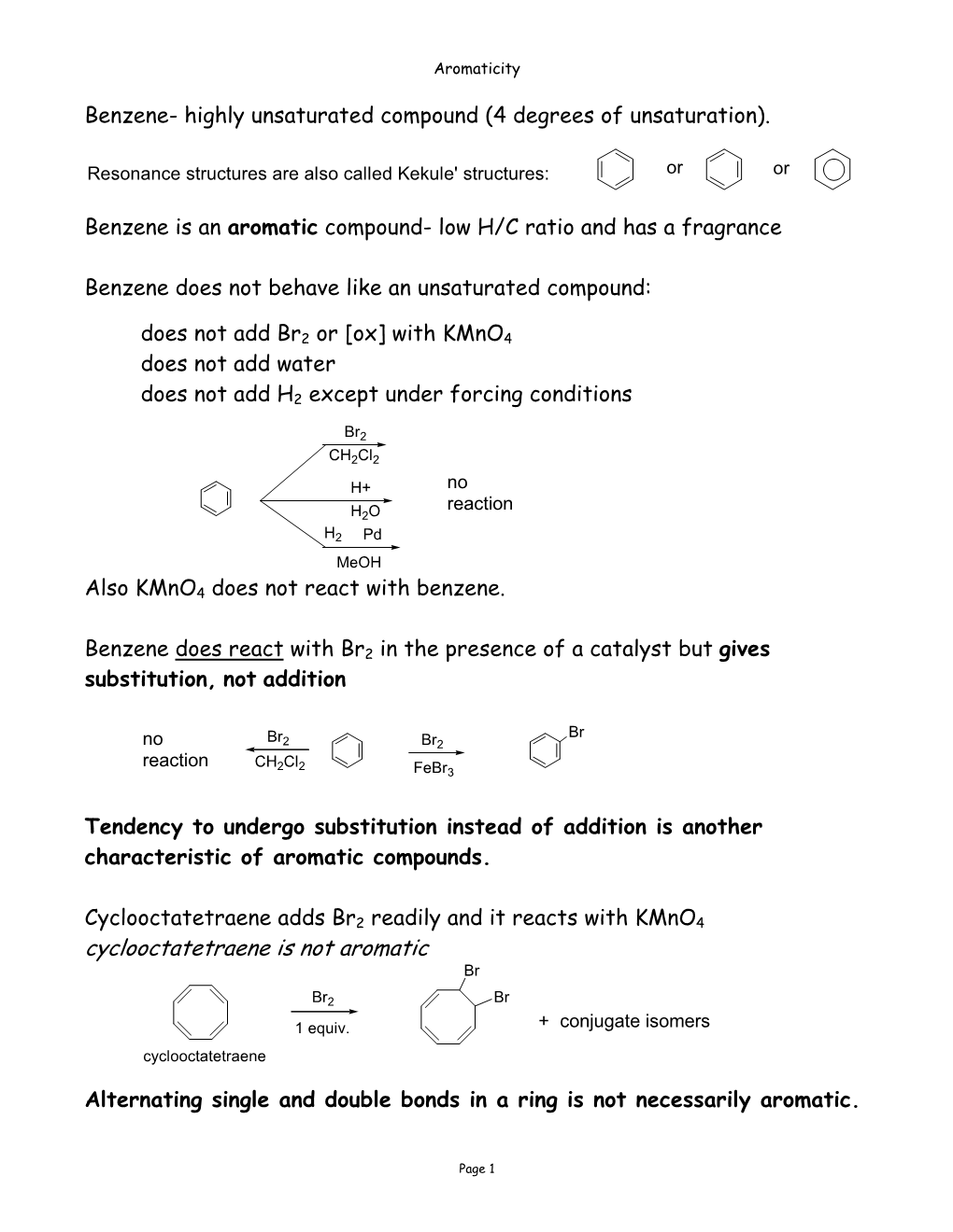 Aromaticity and Aromatic Compounds