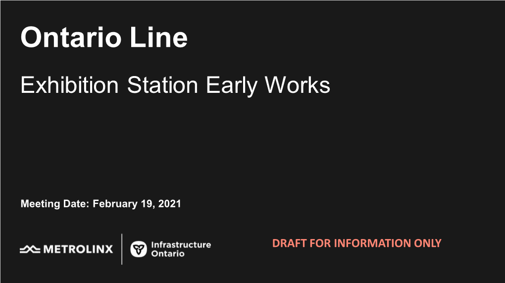 Ontario Line Exhibition Station Early Works