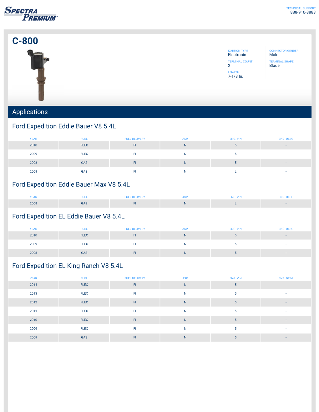 Applications Ford Expedition Eddie Bauer V8 5.4L Ford Expedition