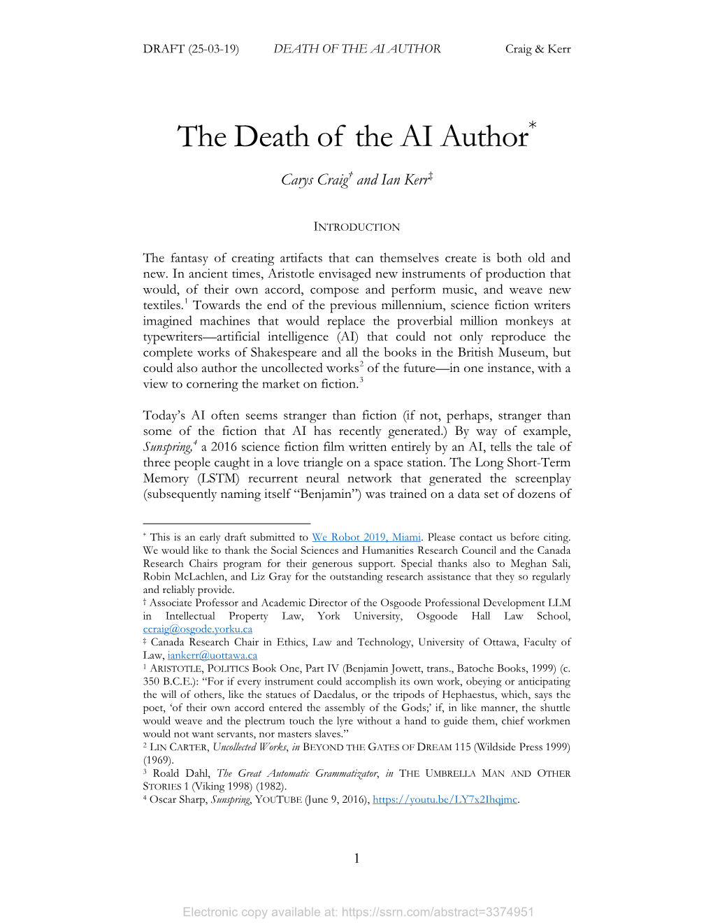 The Death of the AI Author*