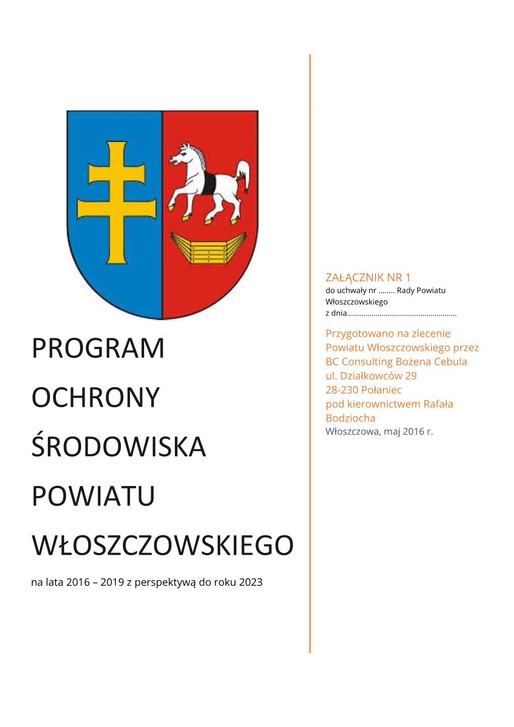 Program Ochrony Środowiska Powiatu Włoszczowskiego