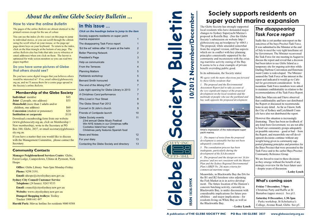Glebe Society Bulletin 2012 Issue 10