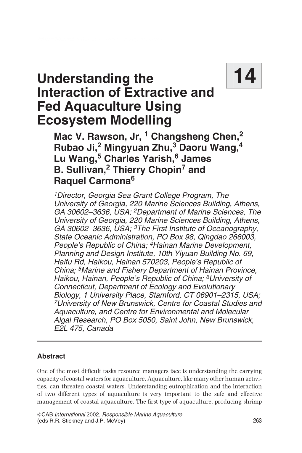 Understanding the Interaction of Extractive and Fed Aquaculture