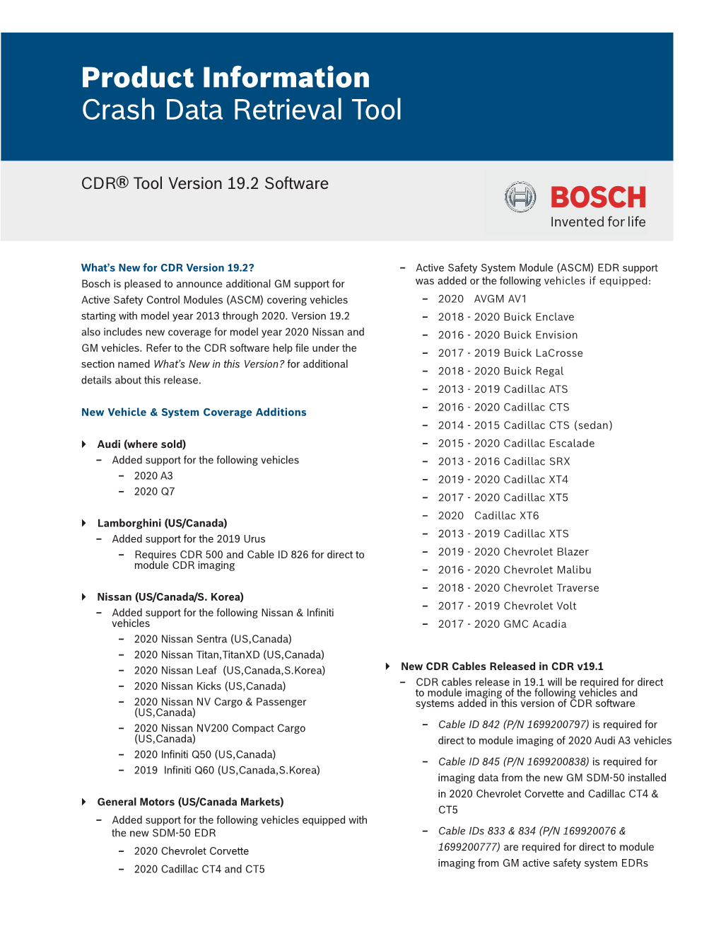 Product Information Crash Data Retrieval Tool