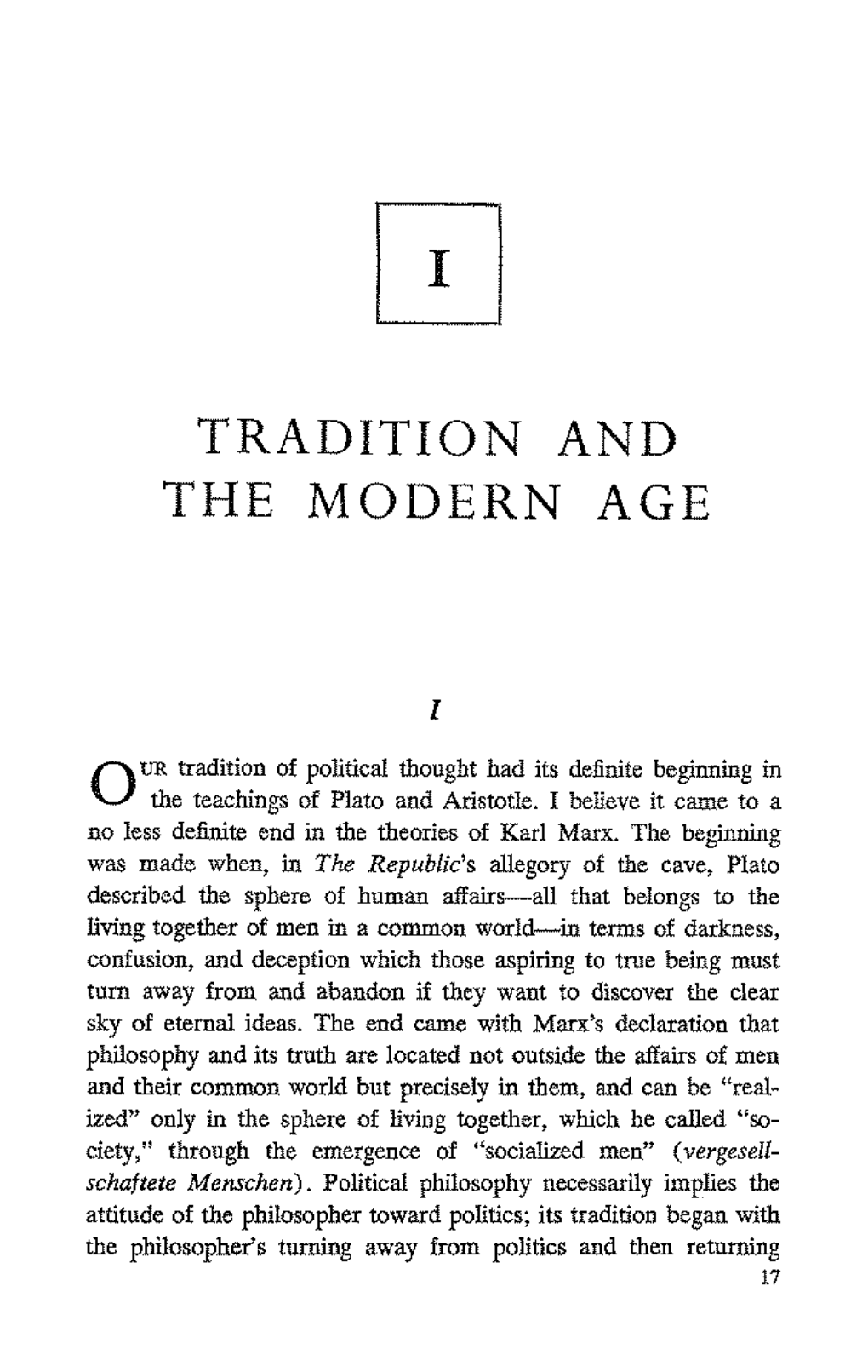 Tradition and the Modern Age