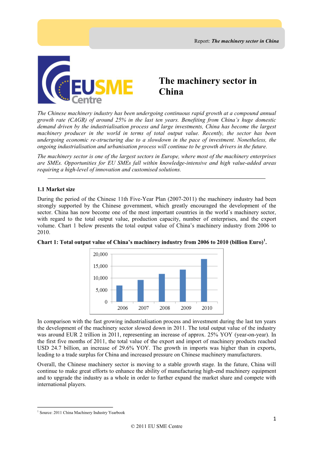 The Machinery Sector in China