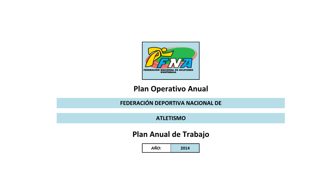 Plan Anual De Trabajo Plan Operativo Anual