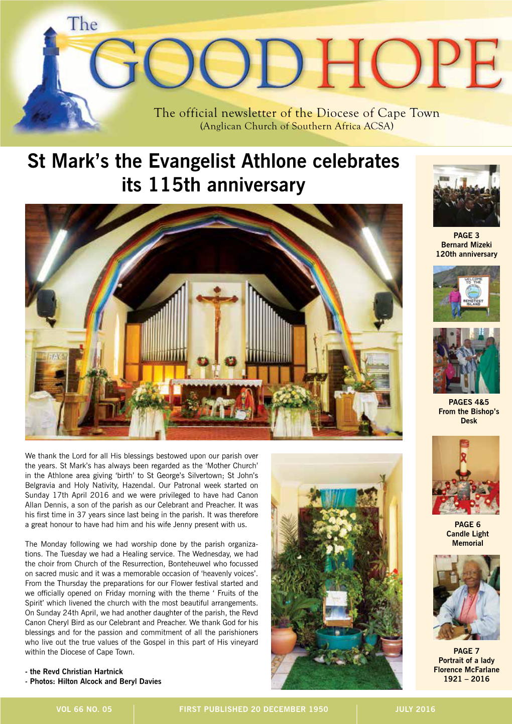 St Mark's the Evangelist Athlone Celebrates Its 115Th Anniversary