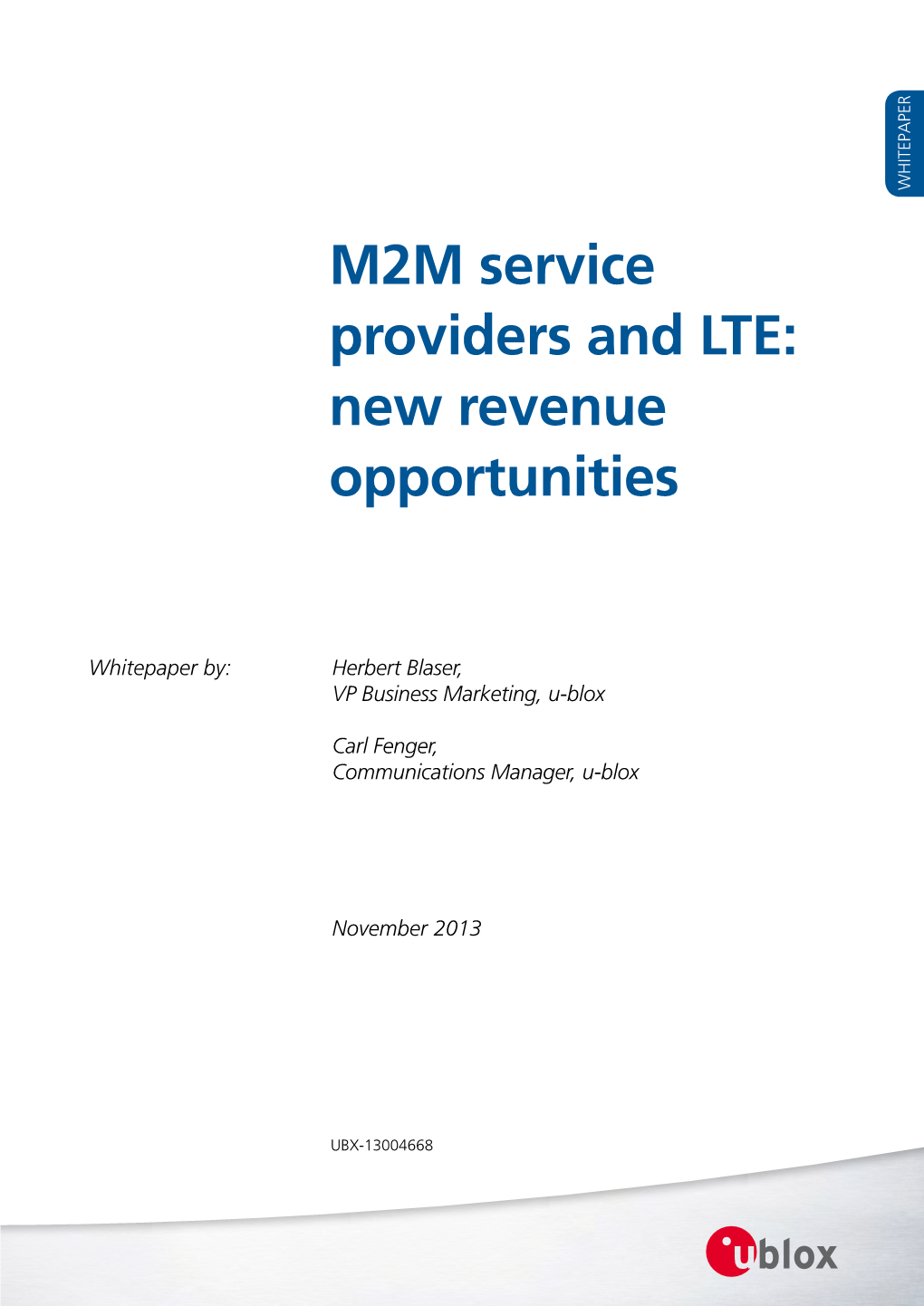 M2M Service Providers and LTE: New Revenue Opportunities