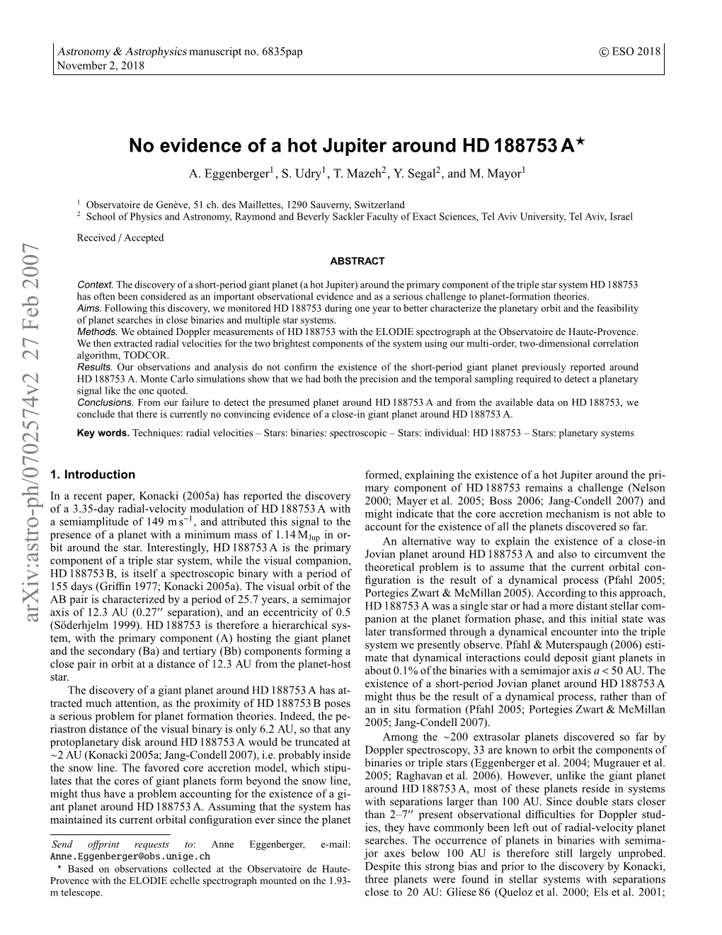 No Evidence of a Hot Jupiter Around HD 188753 A