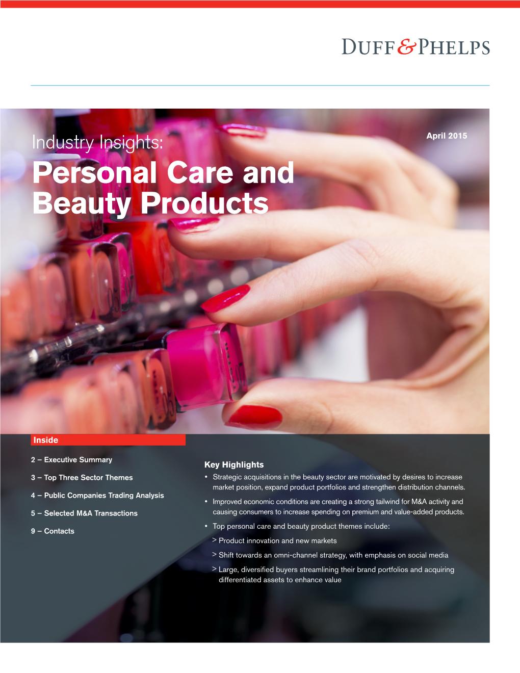 Personal Care and Beauty Products Industry Insights – April 2015