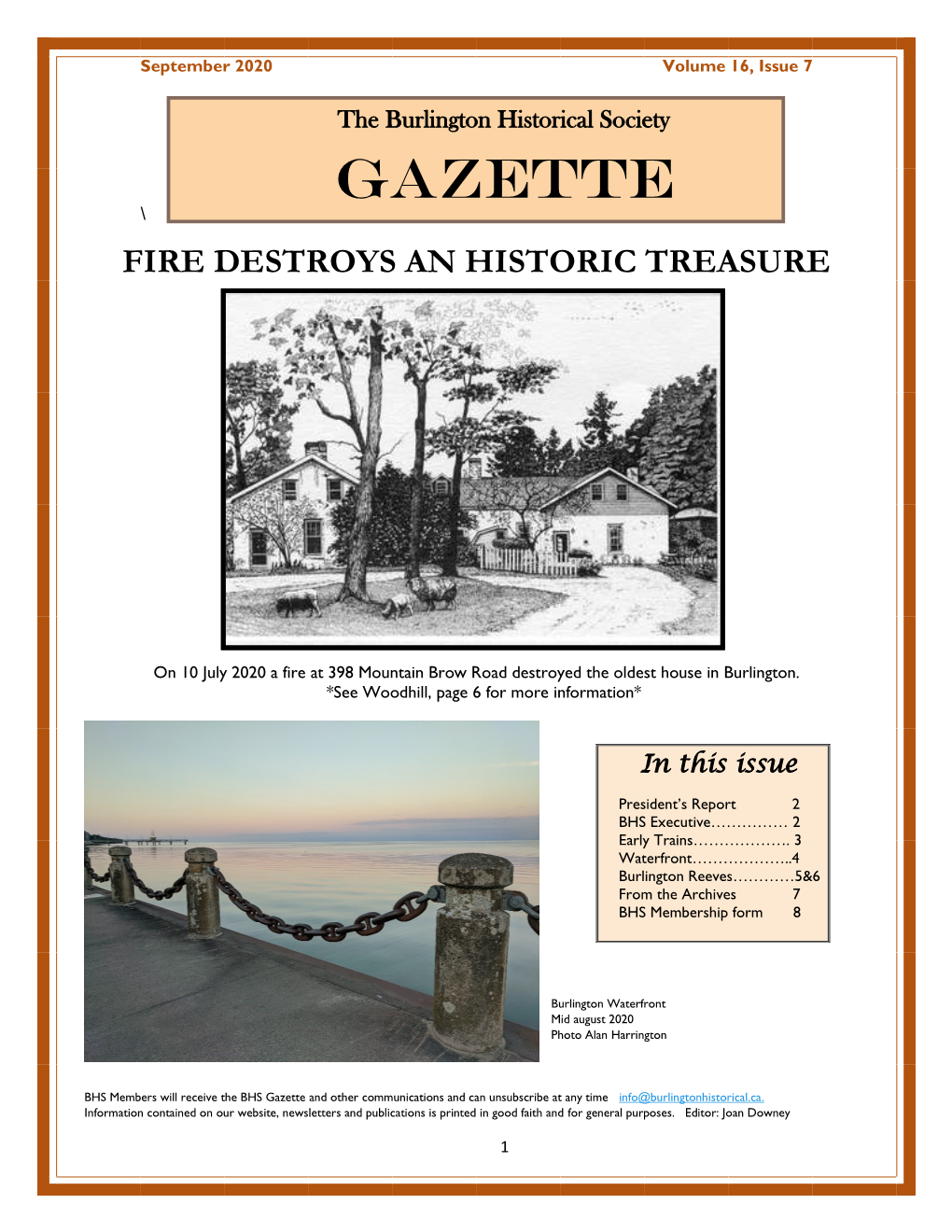 Gazette \ FIRE DESTROYS an HISTORIC TREASURE