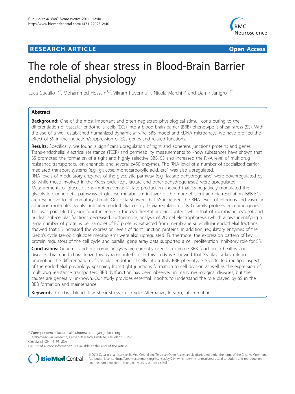 The Role of Shear Stress in Blood-Brain Barrier Endothelial