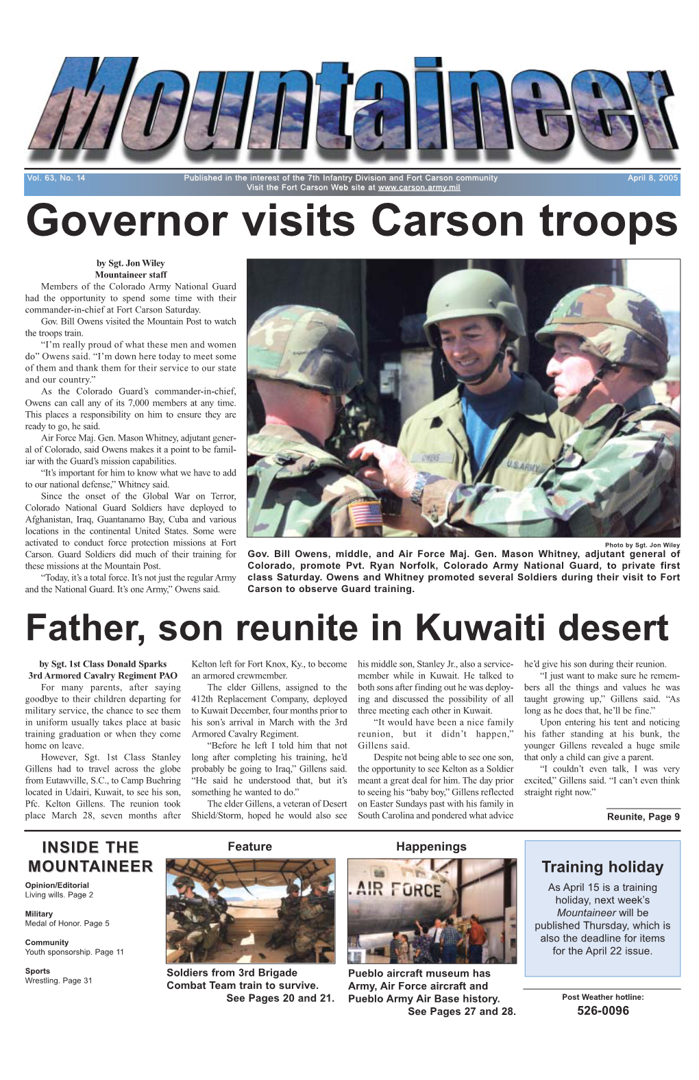 Governor Visits Carson Troops