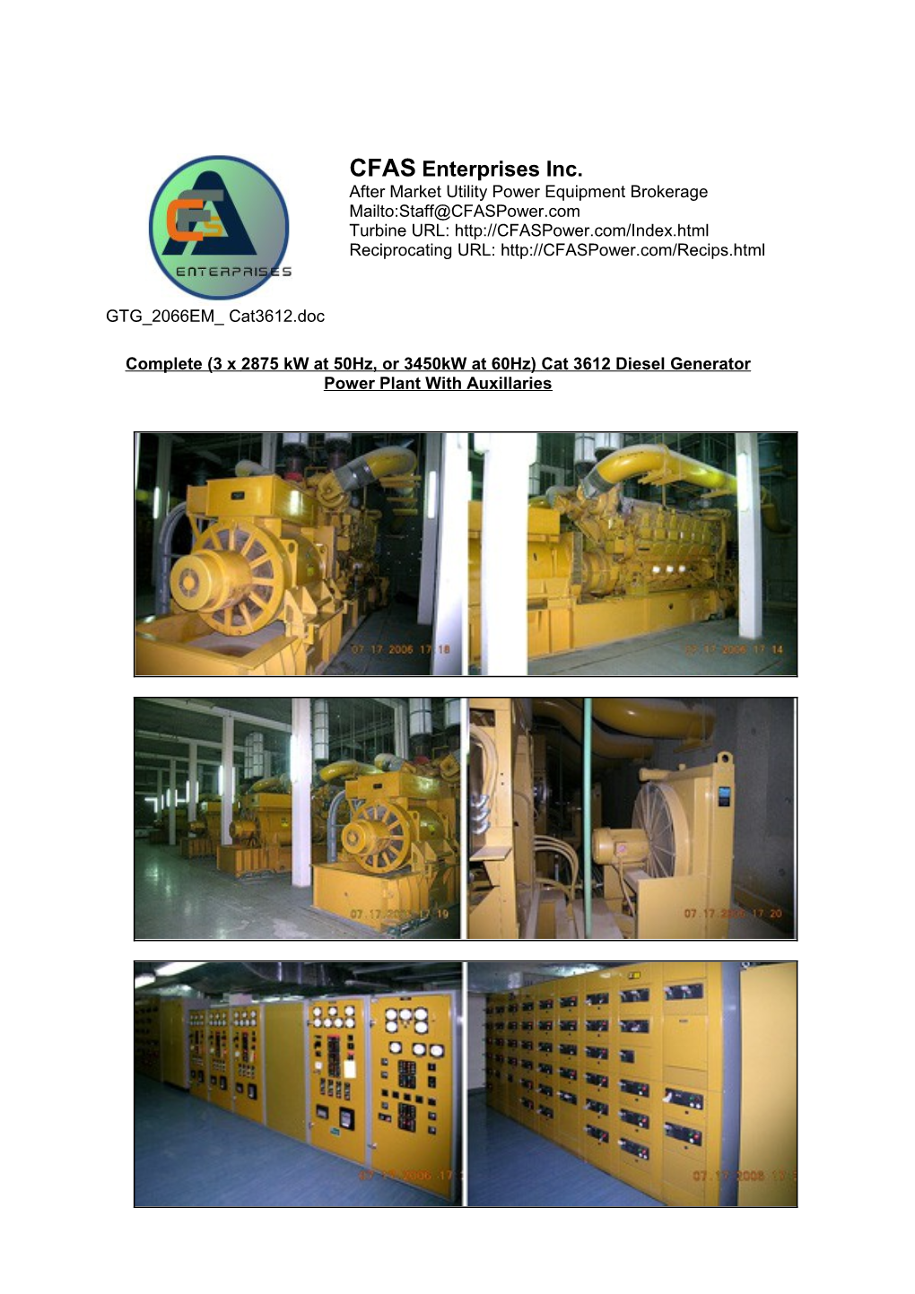 Complete Cat Diesel Generator Power Plant