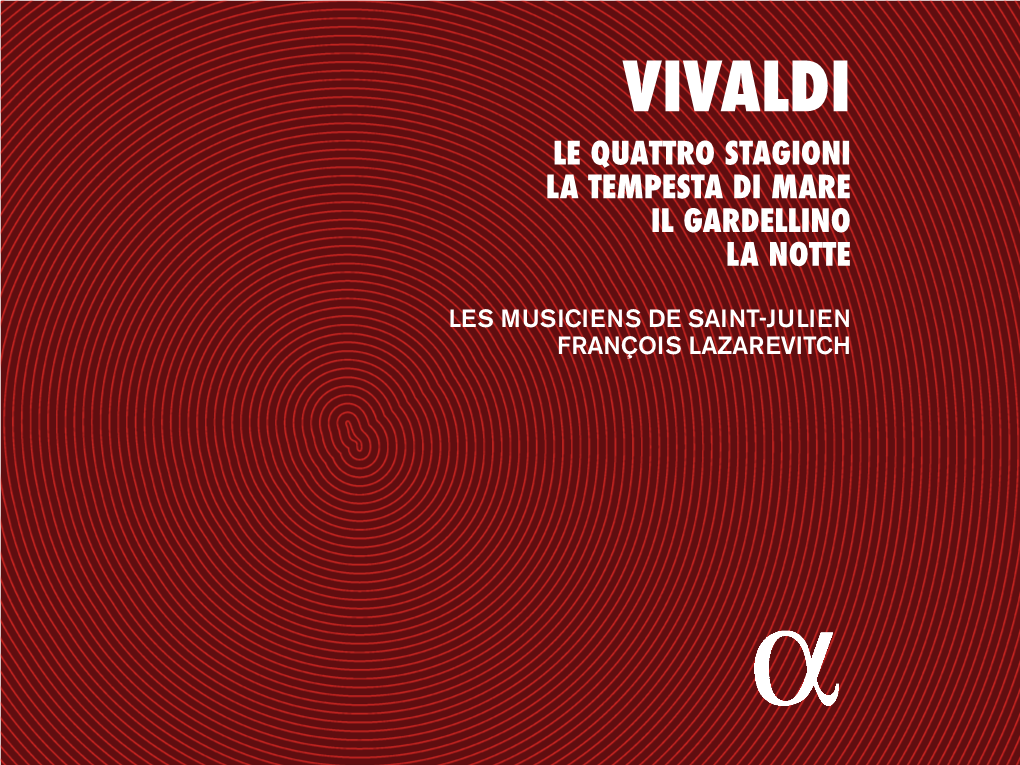 VIVALDI Le Quattro Stagioni La Tempesta Di Mare Il Gardellino La Notte