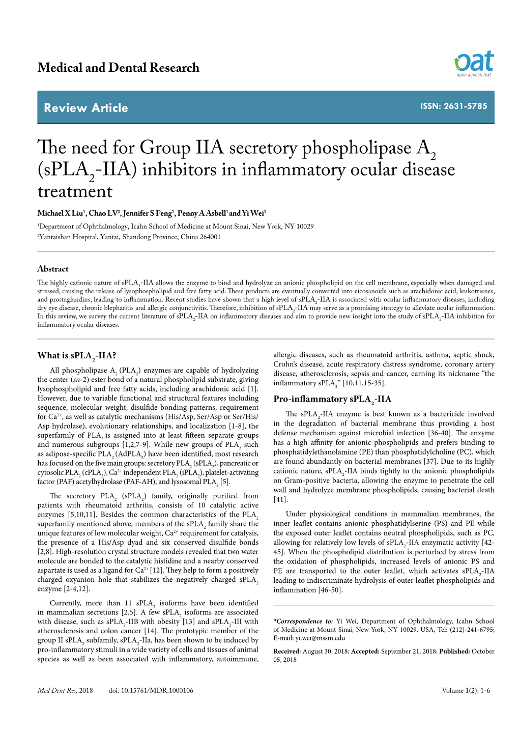 (Spla2-IIA) Inhibitors in Inflammatory Ocular Disease Treatment