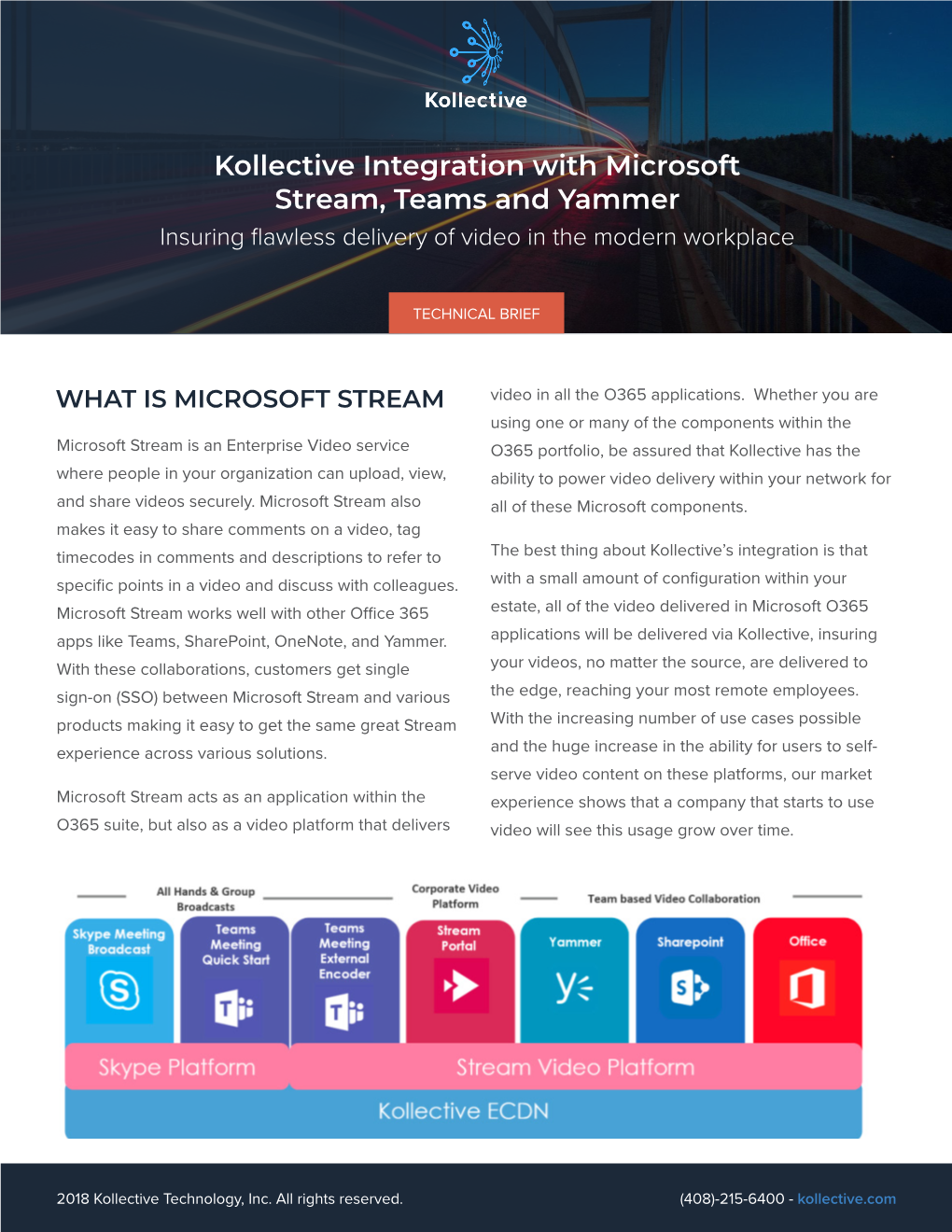 Kollective Integration with Microsoft Stream, Teams and Yammer Insuring Flawless Delivery of Video in the Modern Workplace